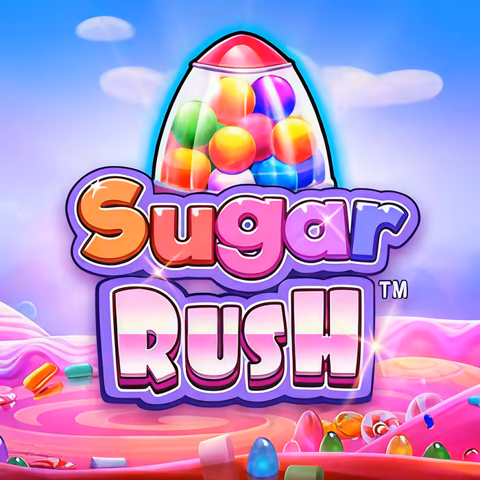 Sugar Rush sweet-themed slot featuring cluster pays and sticky win multipliers